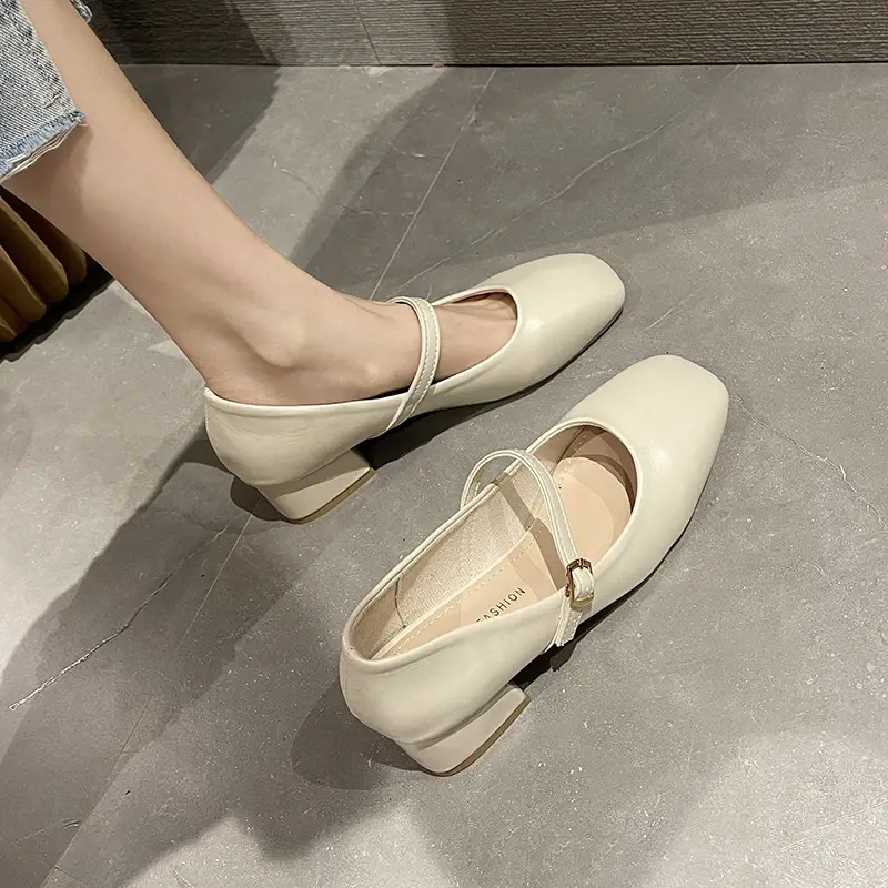 Mary Jane scarpe singole donna 2024 primavera/estate/autunno nuove scarpe versatili e uniche con tacco alto a una linea di eleganza femminile