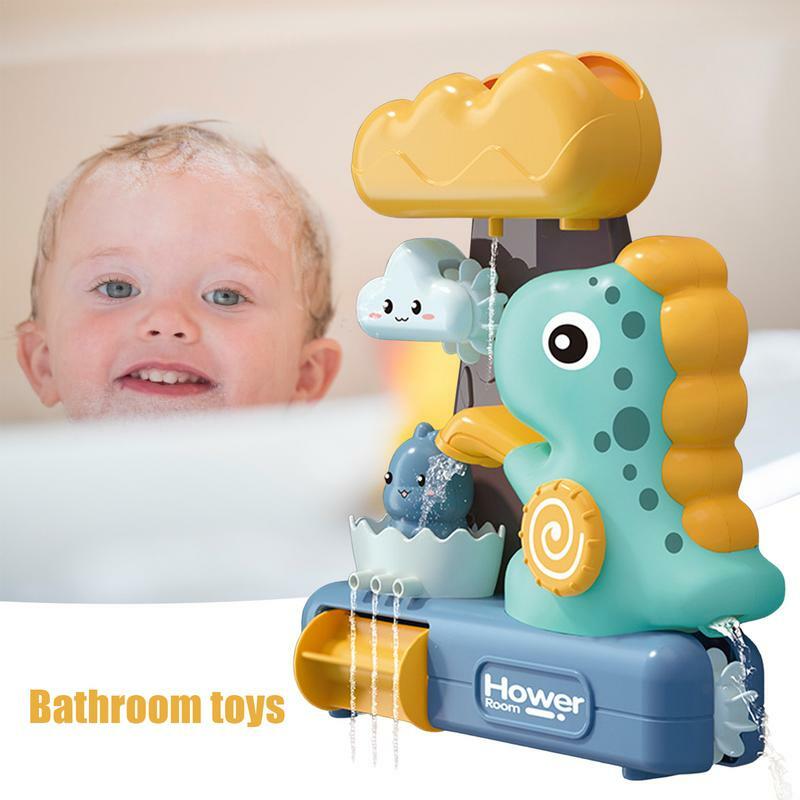 Toddler Bath Toys Animal Bath Toys Dinosaur Waterfall Set With Rainy Effect Bathroom Wall-Mount Shower Gift For Kids Baby Infant