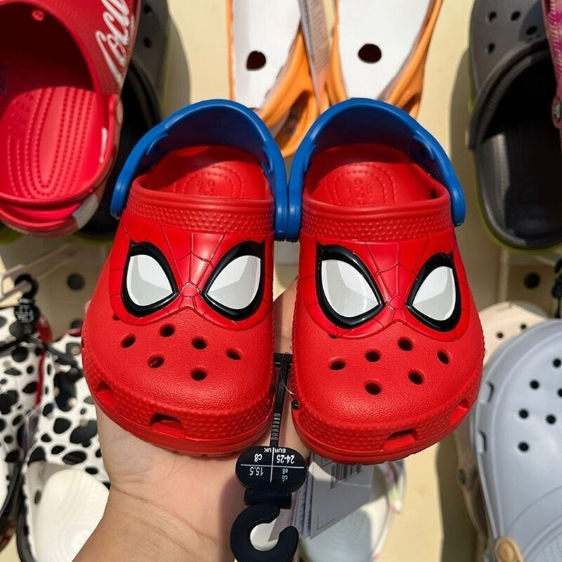 Cartoon Sandals Slippers Red Boys Girls Beach Casual Shoes Breathable Jelly Garden Hollow-out EVA Beach Shoes Size 25-35