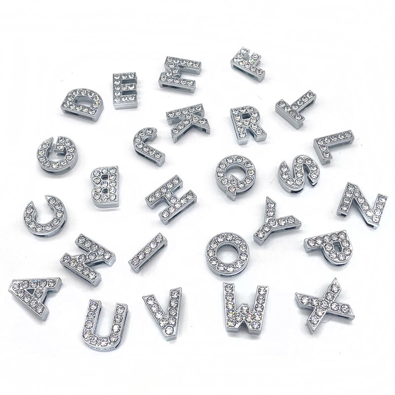 Hot 1pcs Metal Letters Shoes Accessories Garden Shiny Rhinestones Shoe Decorations For X-mas Gifts