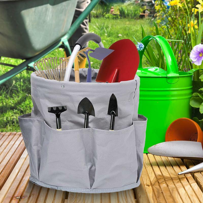 Cesta organizadora de herramientas de jardín, bolsa de almacenamiento de herramientas de jardinería, bolsa de herramientas de mano, accesorios de plantación, cesta para campamento de compras