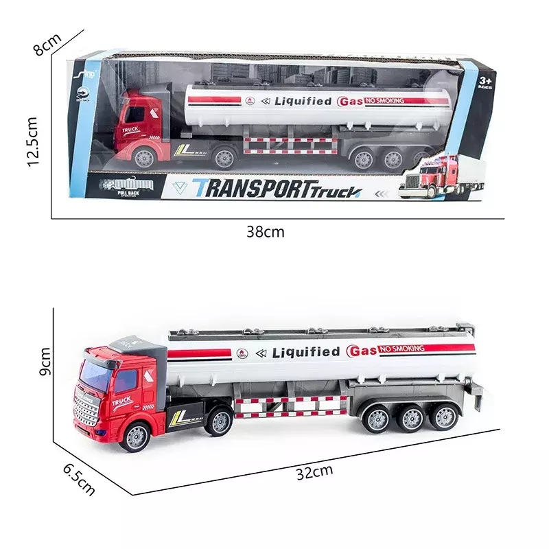 Semi-anhänger Heavy-duty Lkw Bau Dump Lkw Transport Container Tanker Junge Modell Ziehen Lkw