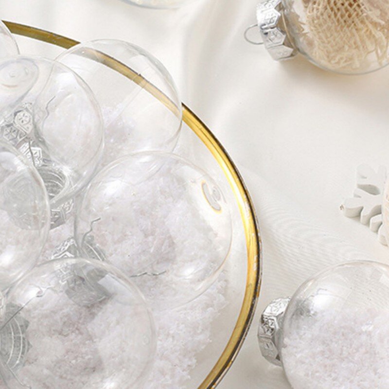 Decorazioni trasparenti per palline di albero di natale 12 pz/scatola decorazioni per ornamenti di palline di natale in plastica per la casa Indoor Outdoor Navidad 2024