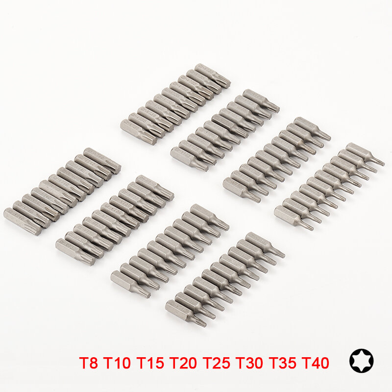 Conjunto de brocas de chave de fenda torx, com haste sextavada 1/4, estrela, t8, t10, t15, t20, t25, t30, t35, t40, ferramentas manuais para casa, 10 ou 8 peças