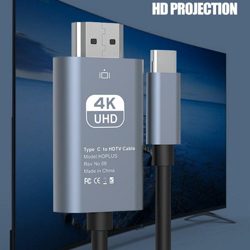 Cabo de Projeção HDMI para MacBook Pro Air Samsung Lenovo Thinkpad Switch, 4K @ 30Hz, Cabo USB Tipo C para HDMI, 2m