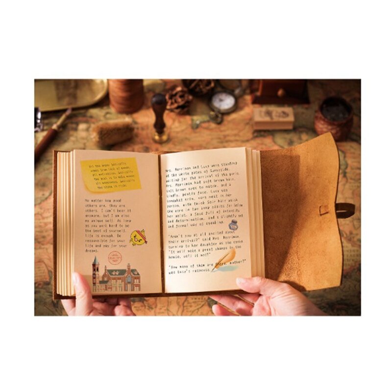 Diario de cuero hecho a mano, cuaderno de escritura diaria y diarios para escribir en Viajes/Diario, 100x155mm