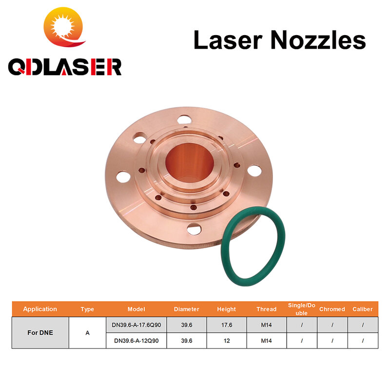 QDLASER-conector de extremo de DN-2 láser de fibra tipo G, altura de 12mm/17,6mm, rosca M14, diámetro de 39,6mm, Q90 para máquina cortadora láser de fibra