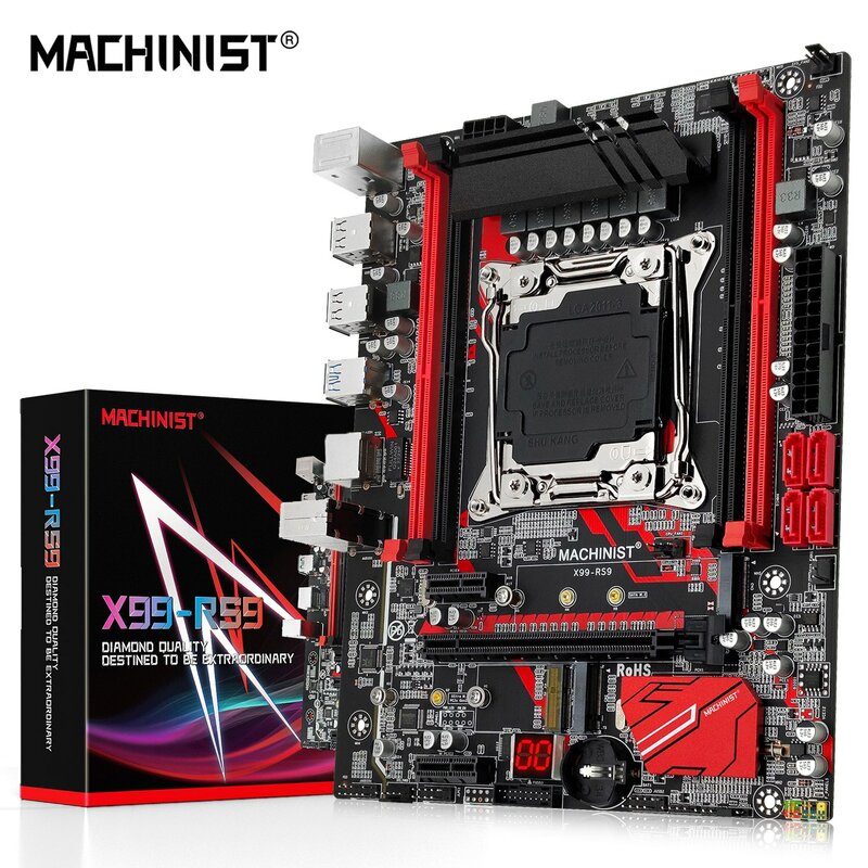 MACHINIST RS9 X99 마더 보드 지원 Xeon E5 V3 V4 LGA 2011-3 CPU 프로세서 DDR4 RAM 4 채널 및 SATA PCI-E M.2 슬롯
