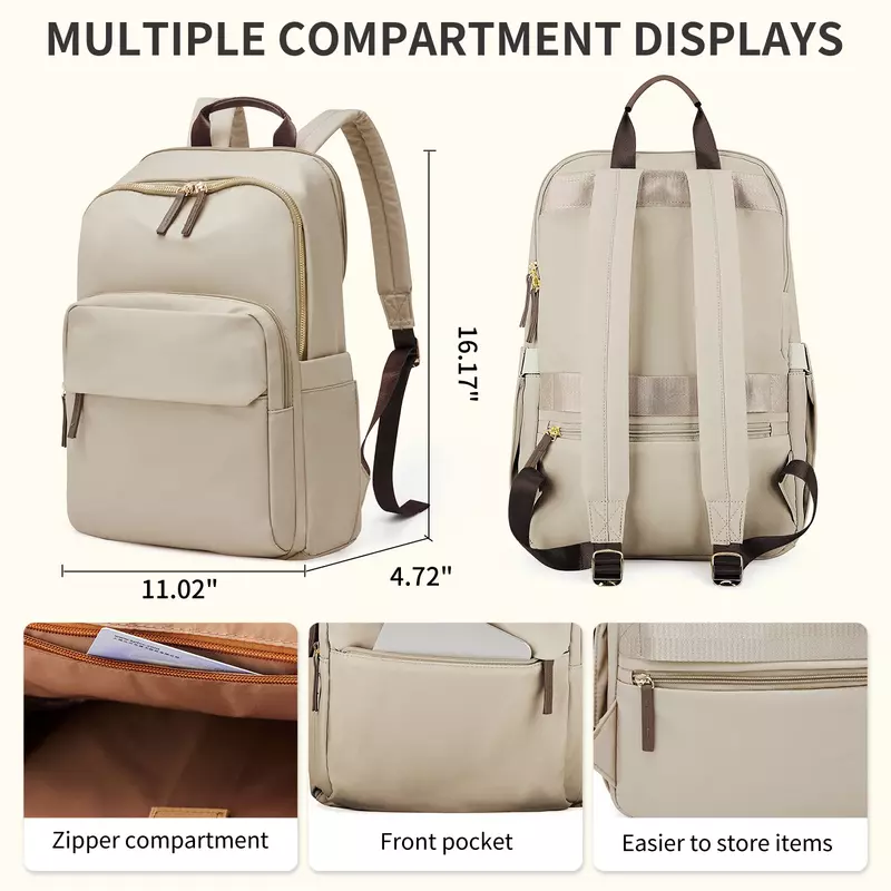 New Simple Large Capacity Backpack Women Travel Business Teacher Backpack Laptop Shoulder Bag Girl School Student Backpack Purse
