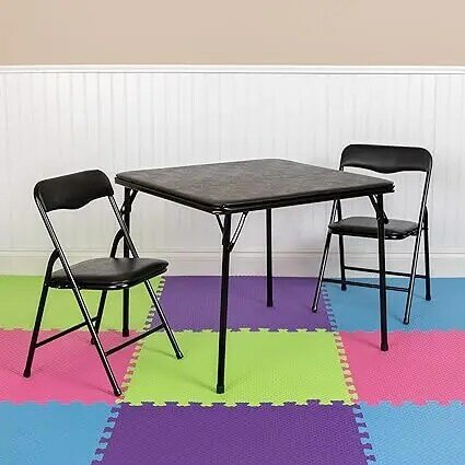 ชุดโต๊ะและเก้าอี้ทรงสี่เหลี่ยมพับได้สำหรับเด็ก3/5ชิ้นสำหรับรับเลี้ยงเด็กและห้องเรียนชุดโต๊ะและเก้าอี้กิจกรรมของเด็ก