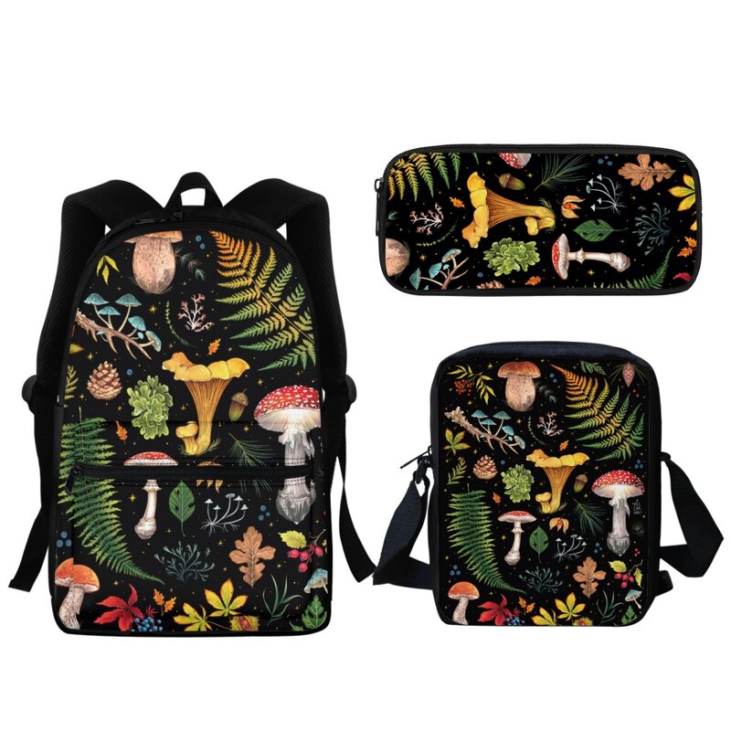 Moda Fantasy Mushroom Design tornister dziewczęcy wysokiej jakości podróżny plecak na zamek błyskawiczny na co dzień torba na lunch narzędzia do nauki