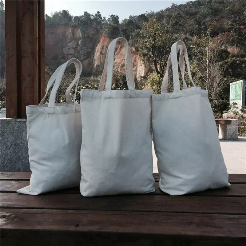 حقائب حمل قطنية طبيعية ، حقائب قطنية سادة ، حقائب كتف ، طباعة شعار بحجم مخصص ، BBA167