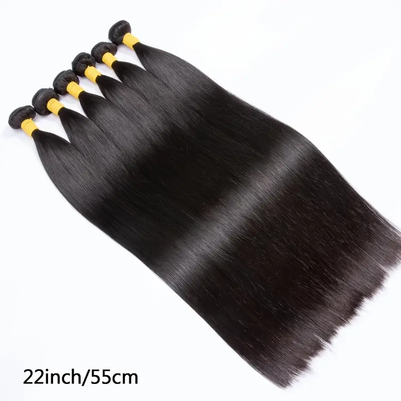 Tissage en Lot Brésilien Remy Lisse et Soyeux pour Femme, Extensions de Cheveux Longs, Noir Naturel, 30 Amans