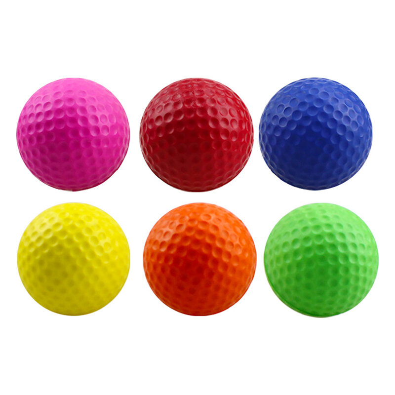 Bola lembut spons Solid busa Pu warna campuran 42Mm bola mainan latihan Golf dalam ruangan
