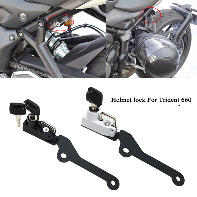 Подходит для мотоцикла Trident 660, замок на шлем, крючок для крепления, защита от кражи с 2 ключами, замок паролем trident660 2021 2022