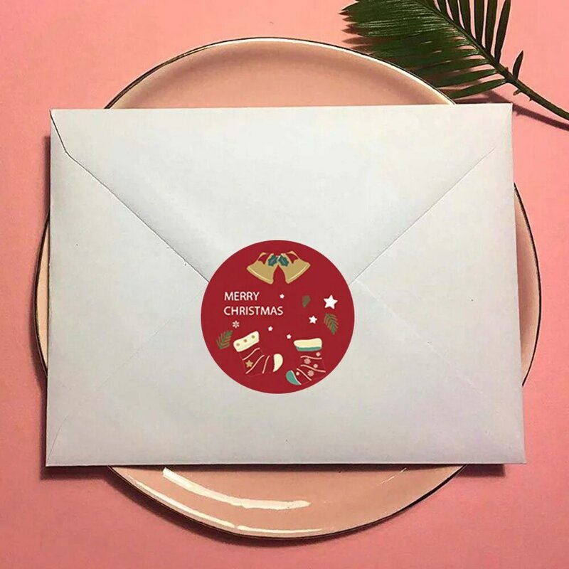 Pegatinas de sellado de Papá Noel para álbum de recortes, 100-500 piezas, 2,5 cm, caja de regalo de Navidad, paquete de respaldo, sello de etiqueta de sobre, adhesivo decorativo