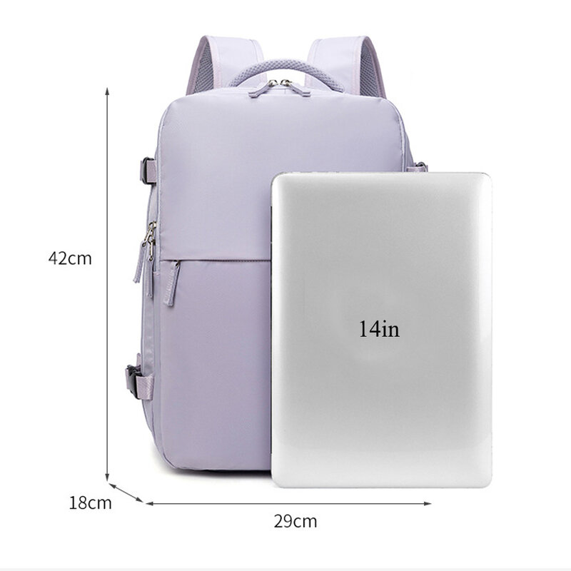 กระเป๋าเป้สะพายหลังใส่แล็ปท็อปสำหรับผู้หญิงกันน้ำ15 "พร้อมพอร์ตชาร์จ USB กระเป๋านักเรียนสำหรับเป้สะพายหลังเดินทางของเด็กผู้หญิงพร้อมช่องใส่รองเท้า