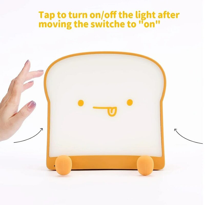 Night Light Lamp - Bread Toast Lamp Cute Light Birthday Gifts with Timber USB Rechargeable Birthday for Baby Boys Toddlers Kids