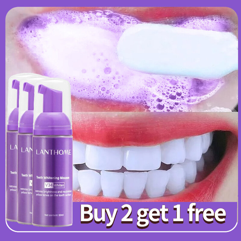 Очищающий мусс для зубов в бутылках фиолетовый Пресс Зубная паста освежитель дыхание отбеливает зубные пятна удаление зубной чистки отбеливатель