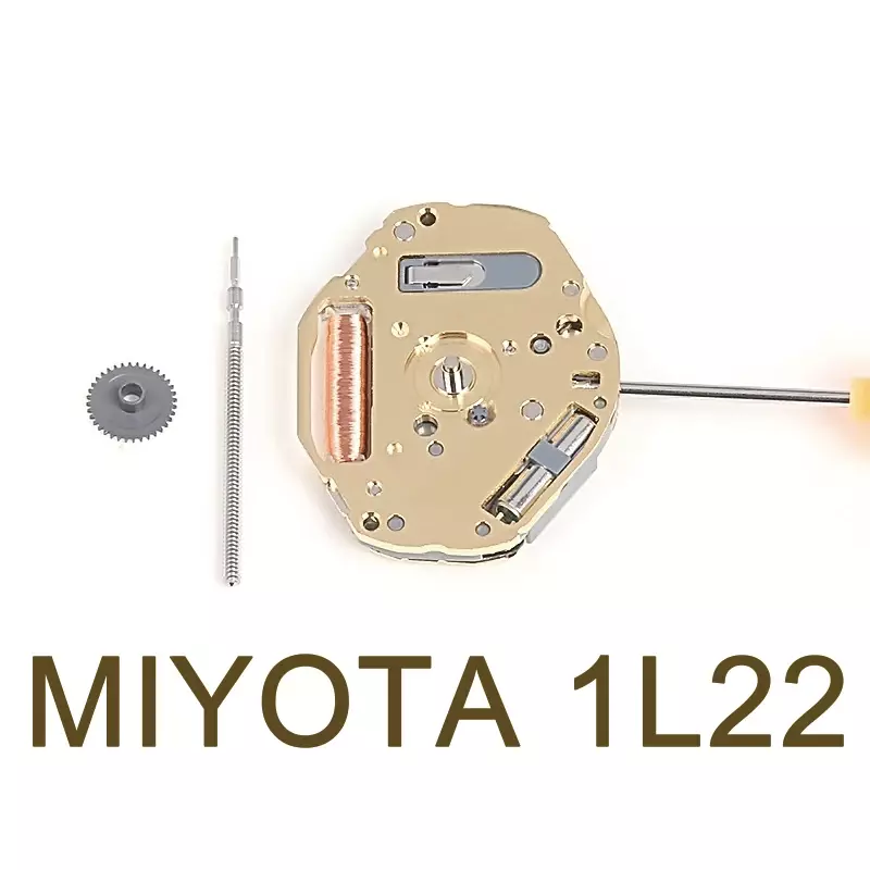 Japoński mechanizm Miyota 1L22 1l22 mechanizm kwarcowy 2 wskazówki z kołem godzinowym i akcesoriami do zegarków akumulatorowych
