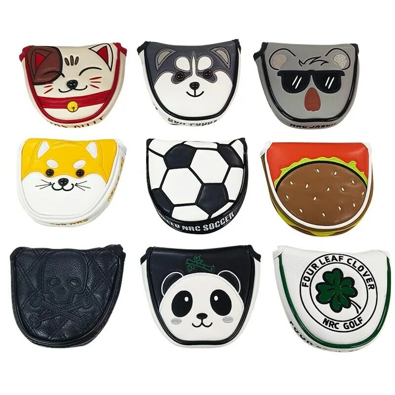 Golf Mallet Putter umfasst Magnet/Magic Tape Verschluss Kunstleder Multi Style Panda Cat Akita langlebige weiche Golf Head covers