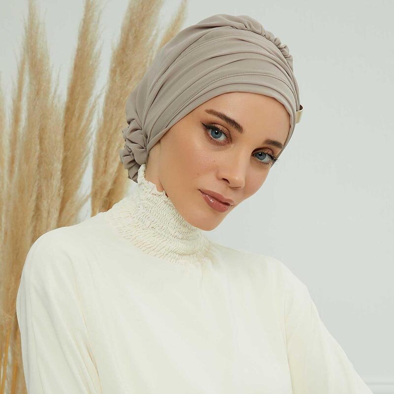 Turban instantané musulman uni pour femme, casquettes Hijabs intérieures, bonnet Bandana islamique, chapeaux indiens, enveloppement de sauna féminin, fleur