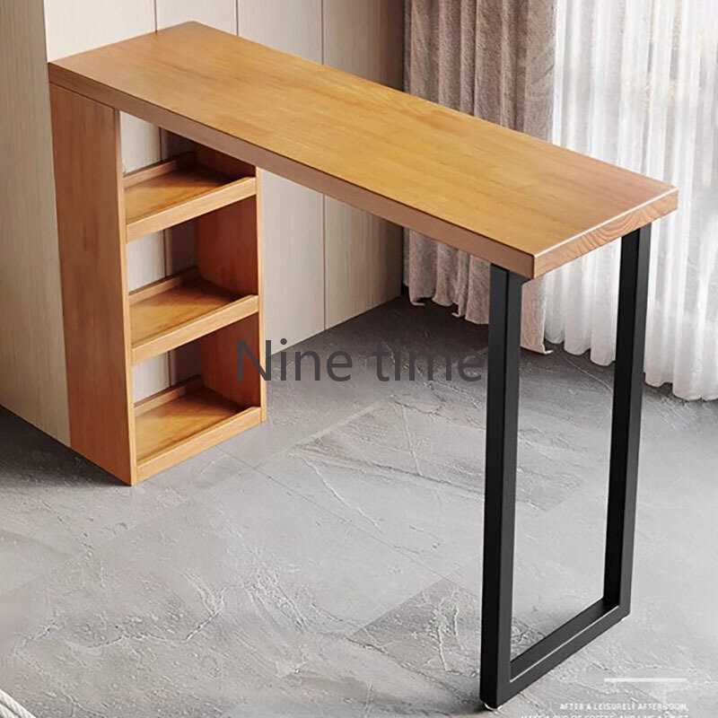 Meja laci kayu, meja meja meja makan minimalis Modern Nordik, meja dinding, furnitur rumah