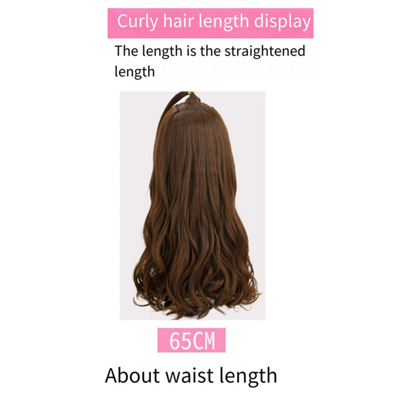 65 см утолщенный трехкомпонентный женский длинный волнистый вьющийся парик высокотемпературный парик из проволоки коричневый длинный волнистый рулон