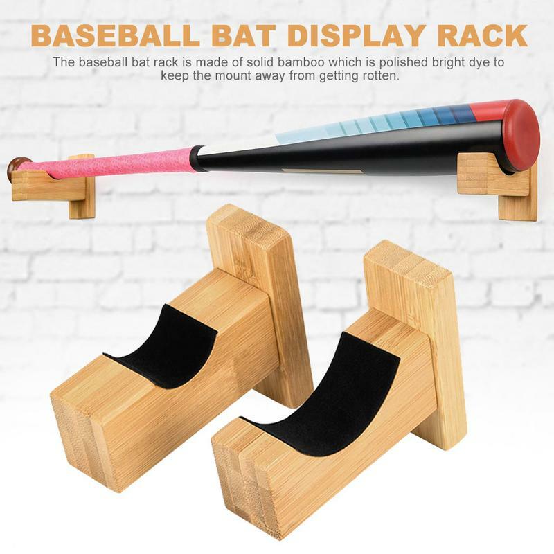 Soporte de pared para exhibición de bate de béisbol, 2 piezas, con Kit de montaje, fácil de instalar, palo de Hockey