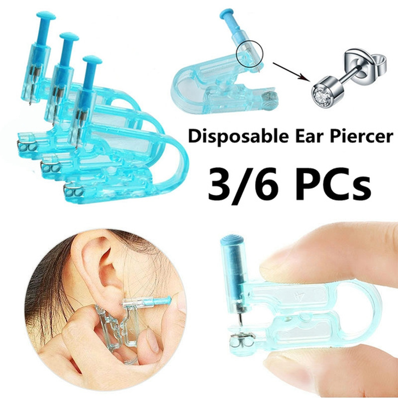 6/5/4/2/1Pcs Disposable Painless Ear Piercing Healthy Sterile Puncture Tool Without Inflammation for Earrings Ear Piercing Gun