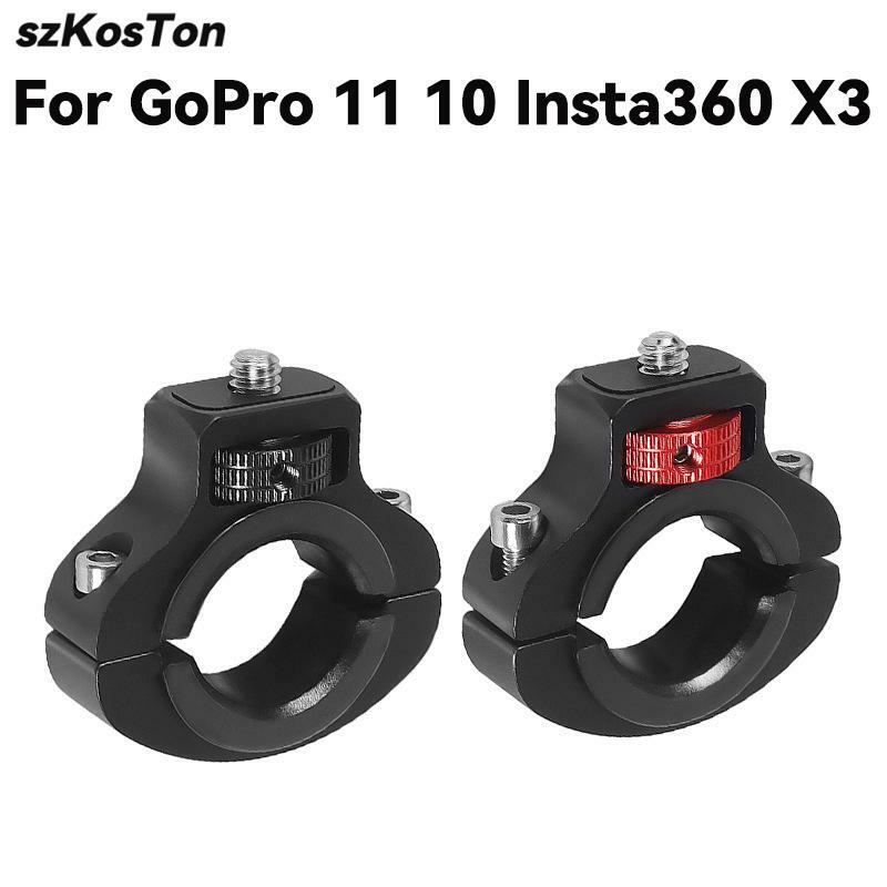Soporte de Metal para manillar de bicicleta, accesorio de 1/4 tornillos para GoPro 12, 11, 10, 9, 8, Insta360, ONE X, X2, X3, X4, DJI, Osmo Action 4