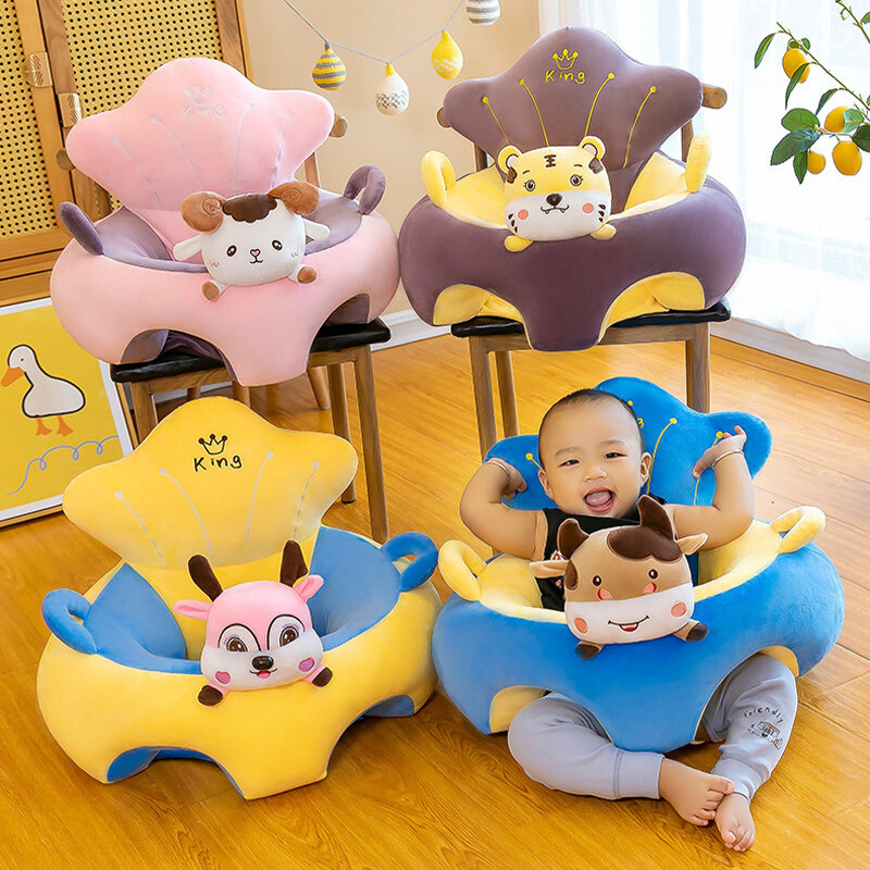 Baby Sofa Unterstützung Sitz bezug Plüsch Stuhl lernen, bequem zu sitzen Cartoon Kleinkind Nest Puff waschen keine Füllung Wiege