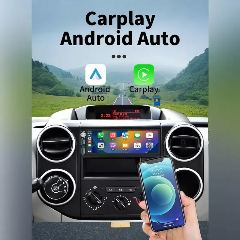 Android Car Multimedia para Citroen, Carplay, 1 Din Radio, 6.86 "Screen, Unidade de Cabeça Estéreo, Autoradio, Navegação, GPS, WiFi, C15, 1984-2005