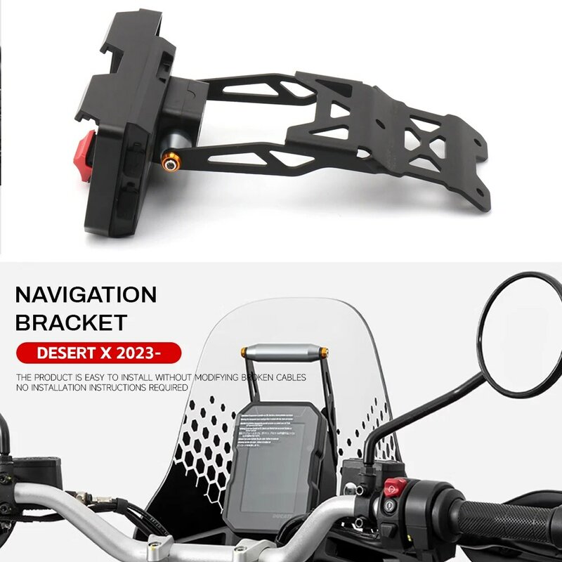 Motocicleta GPS Phone Navigation Bracket, suporte do adaptador, acessórios de montagem, apto para Ducati Desert X, DesertX, PRO, 2022, 22mm