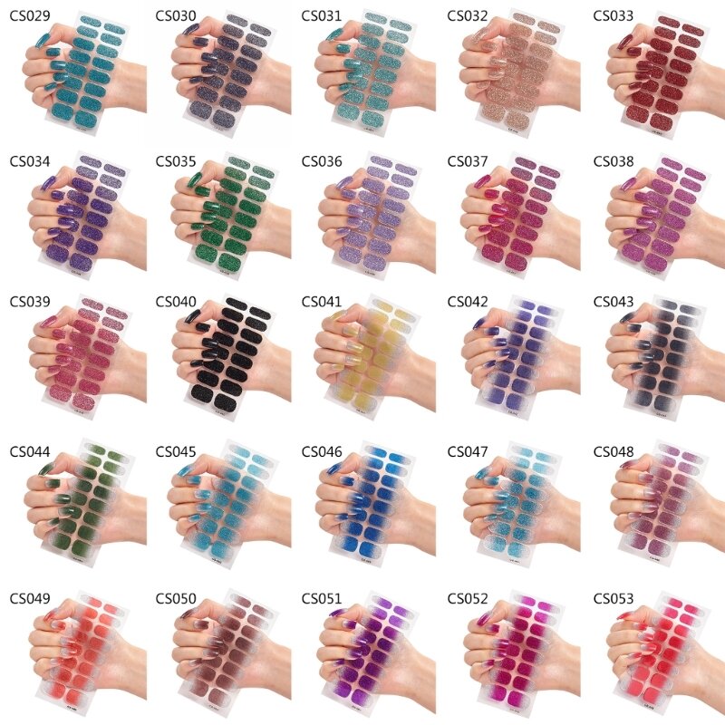 Y1UF modne gradientowe cebulowe różowe naklejki na paznokcie 16 końcówek/arkusz do modnego Manicure samoprzylepne ozdoby do
