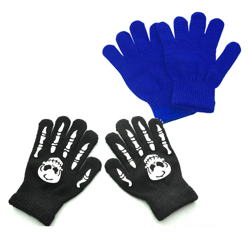 男の子と女の子のための冬の手袋,完全な指の伸縮性のあるニットのミトン,暖かい秋の手袋,混合色のニットグローブ,2つのスタイル