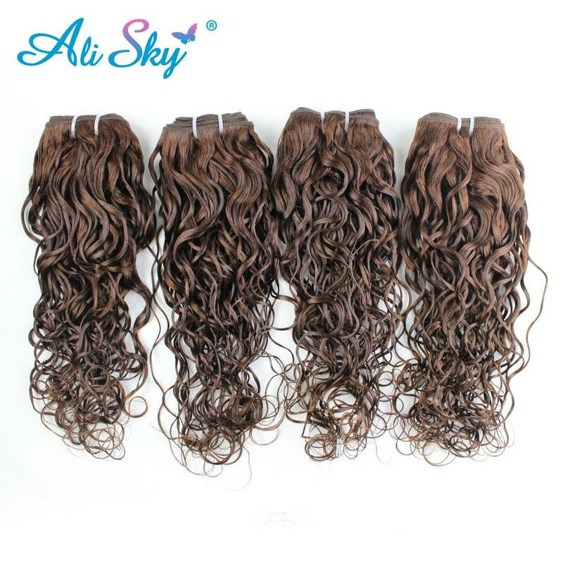Colore #4 onda d'acqua marrone chiaro 1/3/4 pezzi estensioni dei capelli umani naturali al 100% Remy Hair Ombre Extension tessitura marrone cioccolato