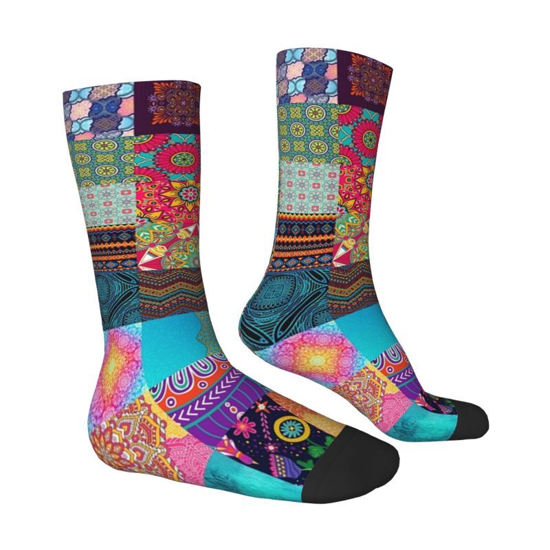 Модные мужские носки с Африканским пэчворком и этническим принтом, удобные теплые носки унисекс с 3D-принтом, выходные носки с африканскими узорами Анкары