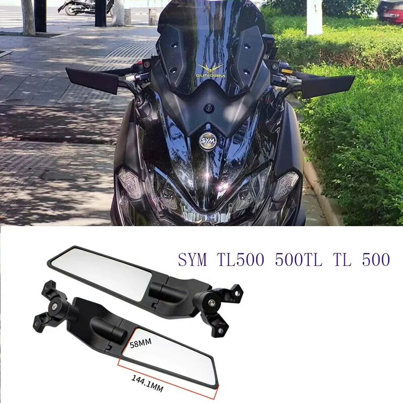 Espejos retrovisores ajustables para motocicleta, accesorios de aluminio para SYM TL500, 500TL, TL 500, novedad de 500