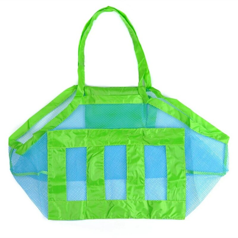 Paket Handuk Baju Mainan Pantai Tas Jaring Portabel untuk Anak-anak, Kit Alat Penggali Pasir Cangkang Tas Tali Besar, Paket Penyimpanan Mainan Bayi