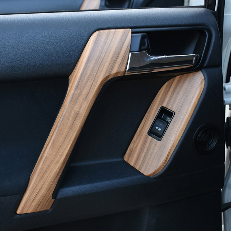 Accesorios interiores para Toyota Land Cruiser Prado 150 2010-2023 Lc150, Panel de mango de grano de madera de accionamiento izquierdo, piezas Multimedia Prote
