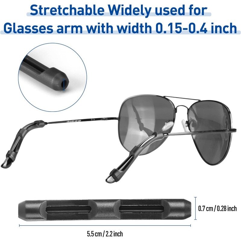 Crochet d'oreille antidérapant en silicone, manchon souple, retenue élastique et confortable pour lunettes de soleil, accessoires de lunettes, 2 pièces, 10 pièces