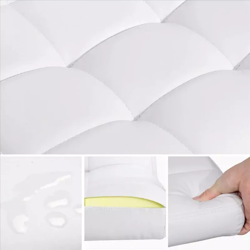 BOUSSAC MART-Taburetes de Bar giratorios de piel sintética, 2 piezas, para mostrador de casa, color blanco