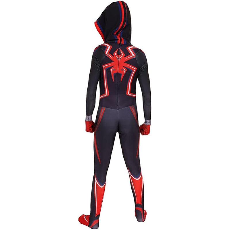 Disfraz de Spiderman Miles Morales 2099 para adultos y niños, mono Zenti para Halloween