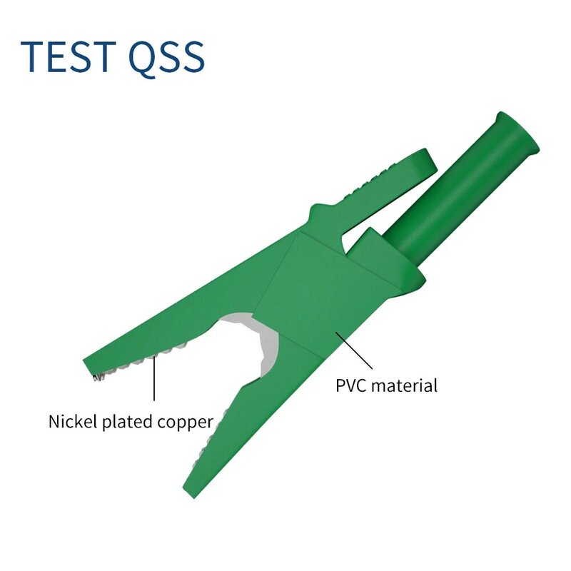 Qss 2 pçs isolação jacaré clips metal crocodilo braçadeira para 4mm banana plug teste acessórios diy ferramentas elétricas q.60050