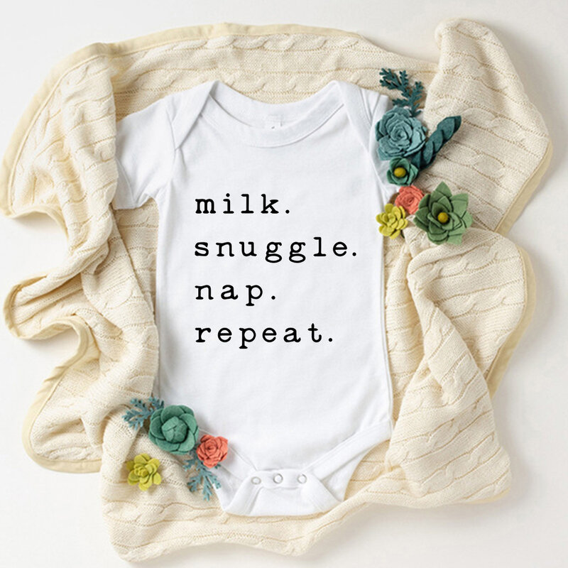 100% Cotton Newborn Clothes Onesies Summer Home Casual Breathable Infant Pajamas Funny Fashion Trend Baby Boy Bodysuits Dropship