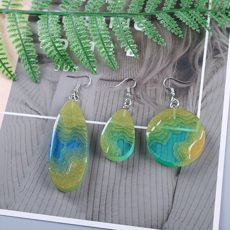 DIY Epoxy Mold Island Earrings Pendant Silicone Mold Manual Mirror