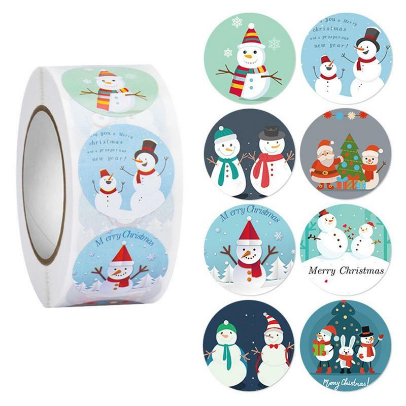 500 шт. рождественские наклейки, украшение для мешков для конфет, Рождественское украшение для дома, Рождество 2022, рождественские подарки, новый год 2023
