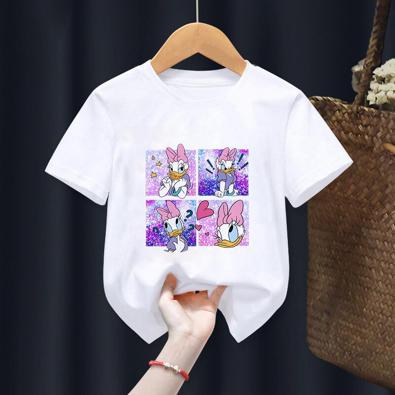 ديزني-قمصان أنيمي كاواي للأطفال ، ماوس ديزي ، غرزة ، دامو ، كاواي ، فتيات ، أولاد ، ملابس ، توبات غير رسمية ، ديزي