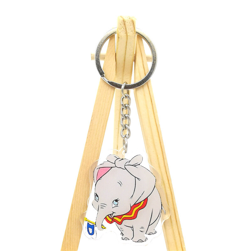 Dumbo-Llavero con diseño de elefante volador, cadena para llaves, bolso, joyería, baratija, accesorios